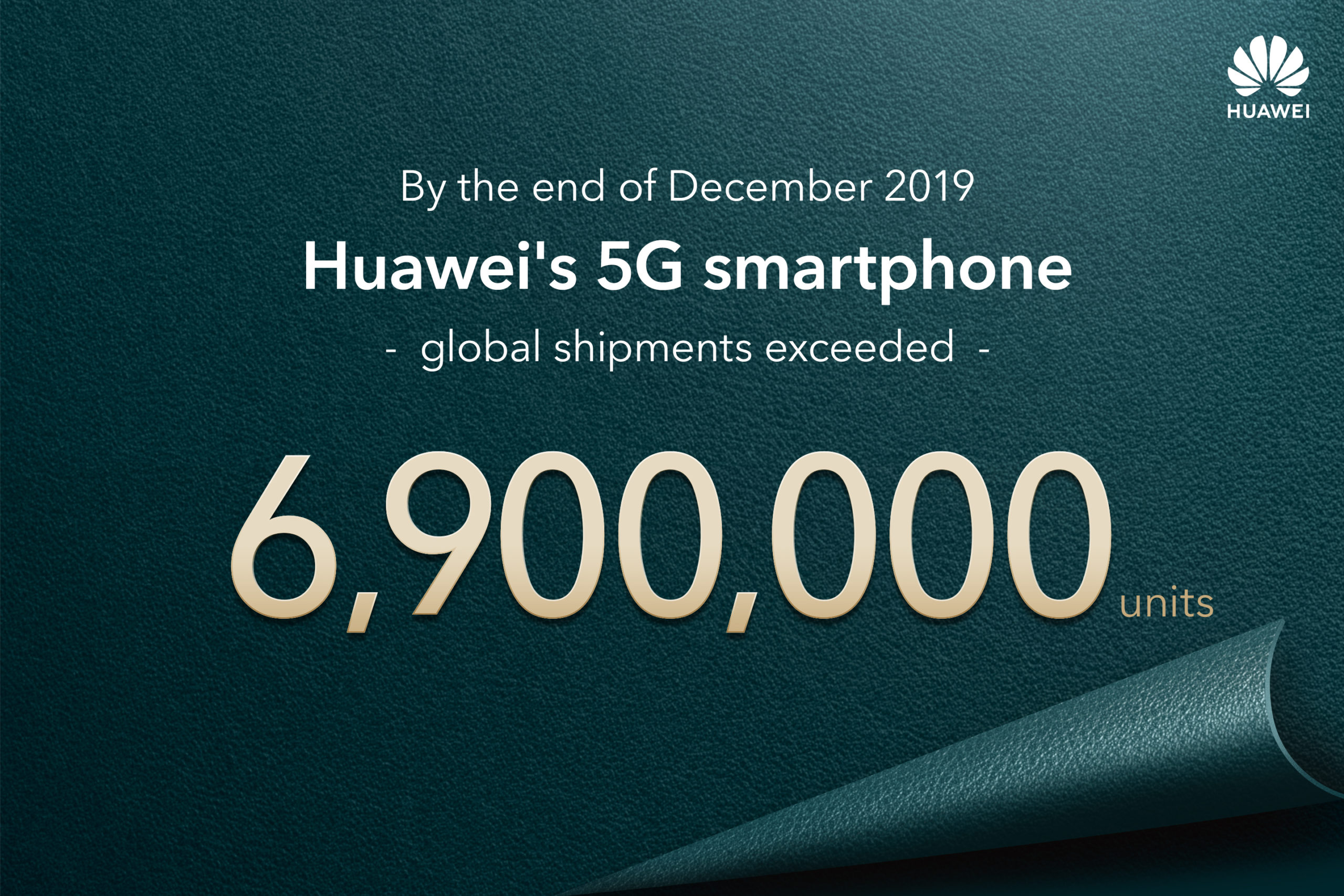 Huawei shipped 6.9 million 5G smartphones in 2019, bringing next-generation connectivity to the world 5
