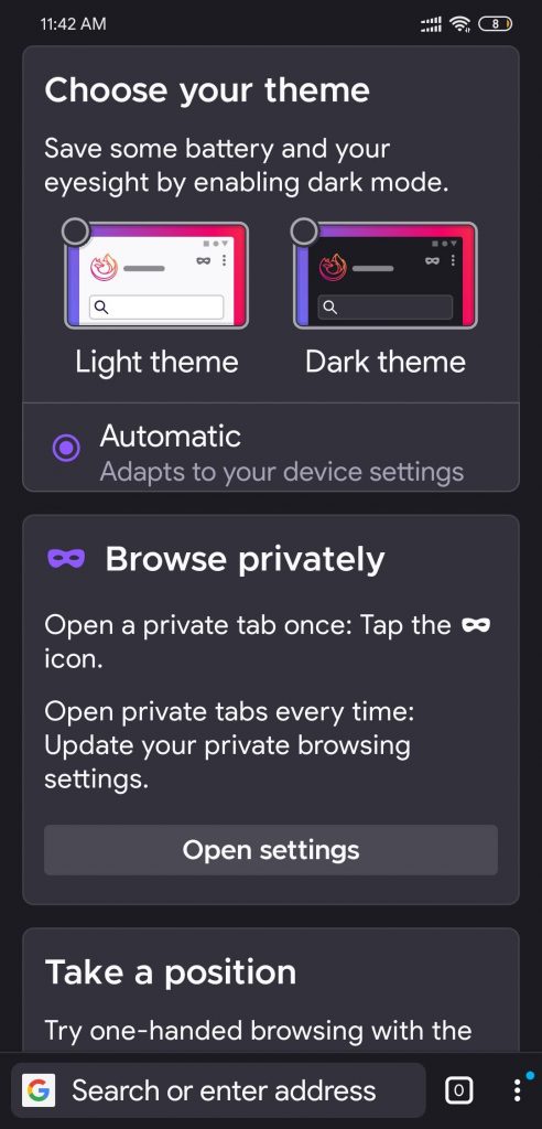 Updated Firefox Android  Bottom URL Bar, Dark Mode & More